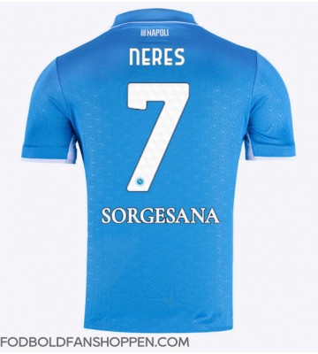 SSC Napoli David Neres #7 Hjemmebanetrøje 2024-25 Kortærmet